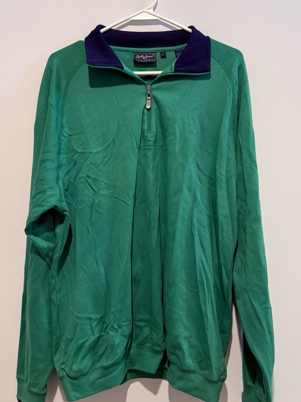 Bobby Jones green quarter-zip pullover sweater